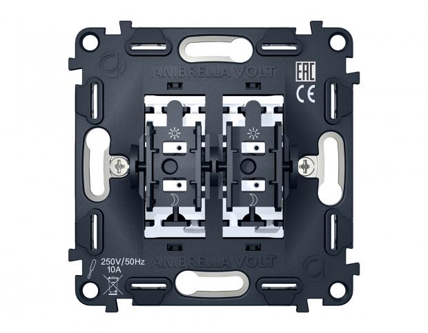 Механизм 2-клавишного выключателя 10A-250V QUANT Ambrella Volt VM115 VM115